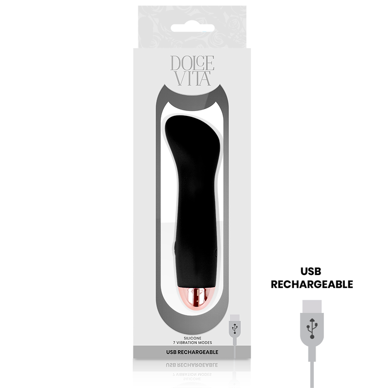 DOLCE VITA - RECHARGEABLE VIBRATOR ONE BLACK 7 SPEED - Image 4