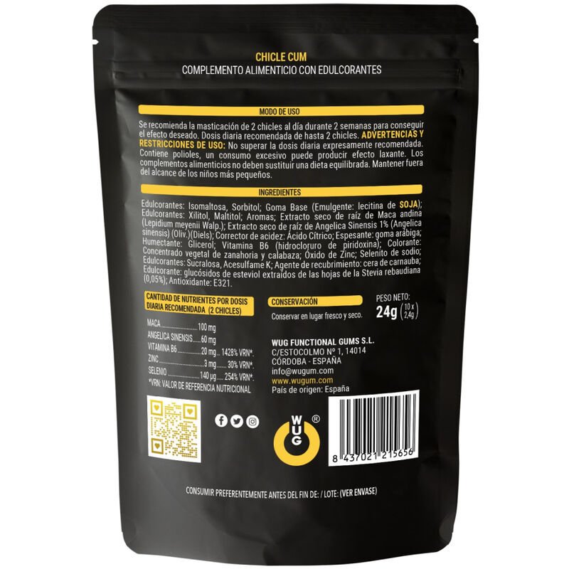 WUG SEX SENSE - CUM EJACULATION INCREASE GUM SEMEN BANANA FLAVOR 10 UNITS - Image 2