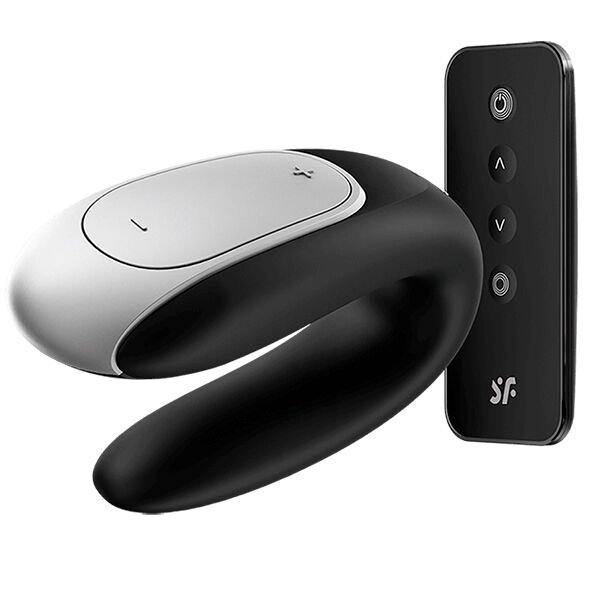 SATISFYER - DOUBLE FUN PARTNER VIBRATOR BLACK - Image 2