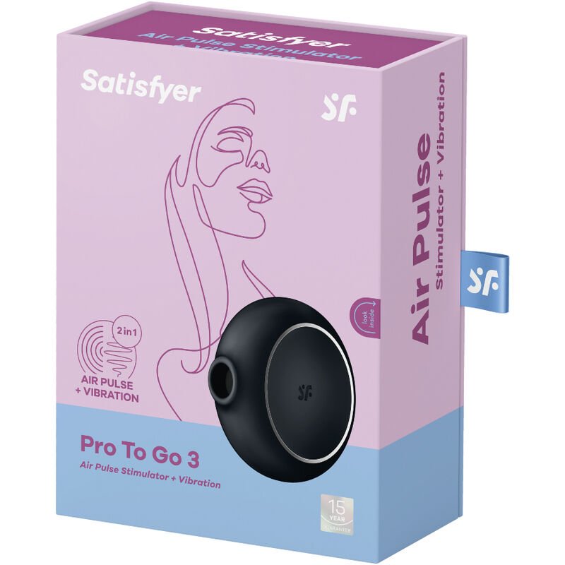 SATISFYER - PRO TO GO 3 DOUBLE AIR PULSE STIMULATOR VIBRATOR BLACK - Image 5