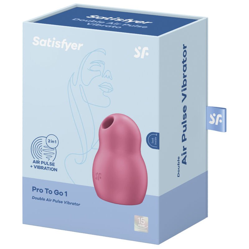 SATISFYER - PRO TO GO 1 DOUBLE AIR PULSE STIMULATOR VIBRATOR RED - Image 4