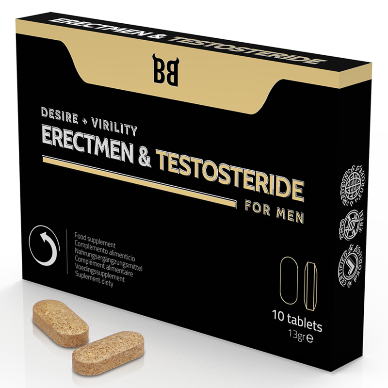 BLACK BULL - ERECTMEN  TESTOSTERIDE POWER AND TESTOSTERONE FOR MEN 10 CAPSULES