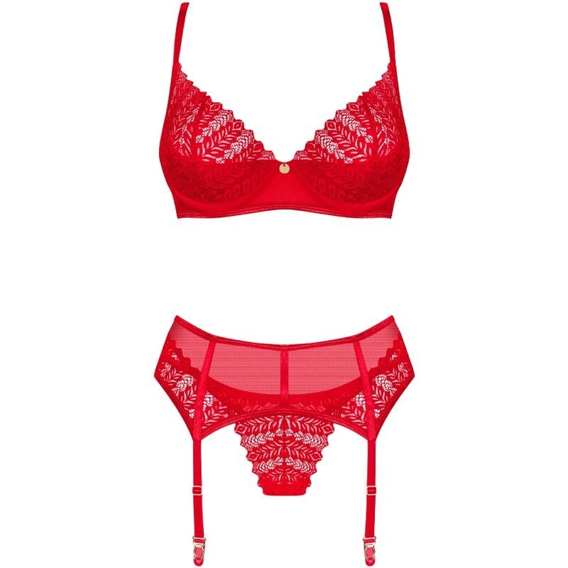 OBSESSIVE - INGRIDIA SET TWO PIECES CROTCHLESS RED XS/S - Image 5