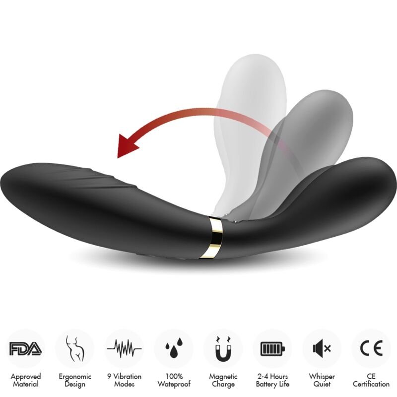 ARMONY - Y-WAND MASSAGER VIBRATOR DOUBLE HEAD BLACK - Image 3