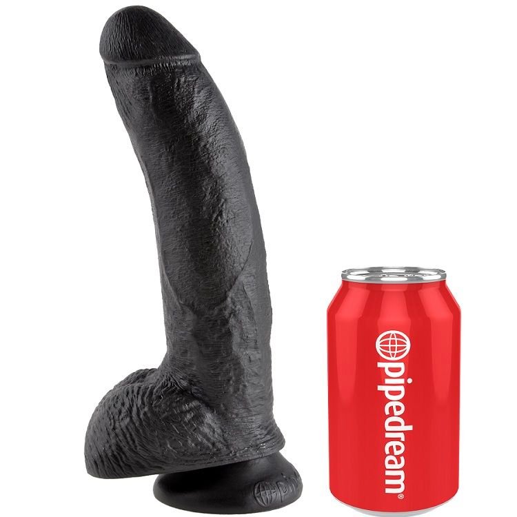KING COCK - 9 DILDO BLACK WITH BALLS 22.9 CM - Image 3